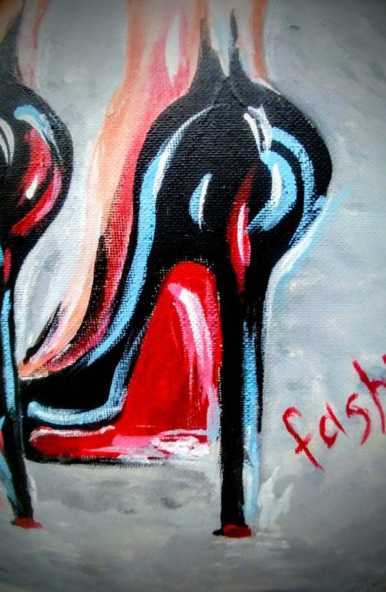 Painting original acrylic Shoes Louboutin modern art | eBay
