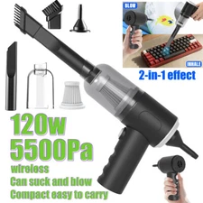2 IN1 Compressed Air Duster Electric Cordless Vacuum Cleaner for PC Keyboard Car