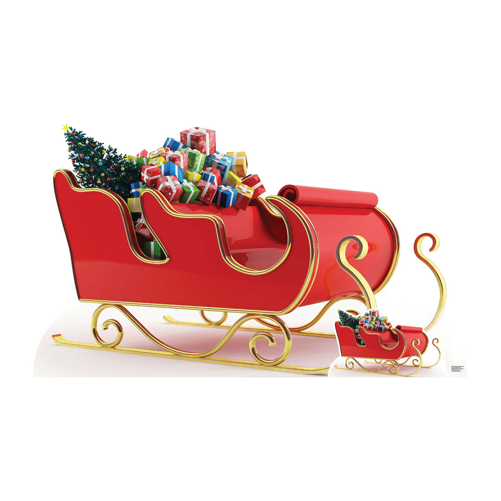 Santa Sleigh Christmas Lifesize Cardboard Cutout with FREE Mini Standee Xmas