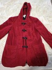 Red Motherhood Wool Blend Coat Hood Womens Sz S