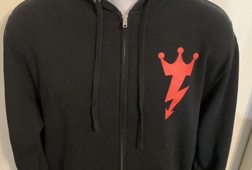 Billy Idol schwarz Hoodie Sweatshirt mit durchgehendem Reißverschluss Herren Größe Medium Independent Trader - Bild 2 von 4