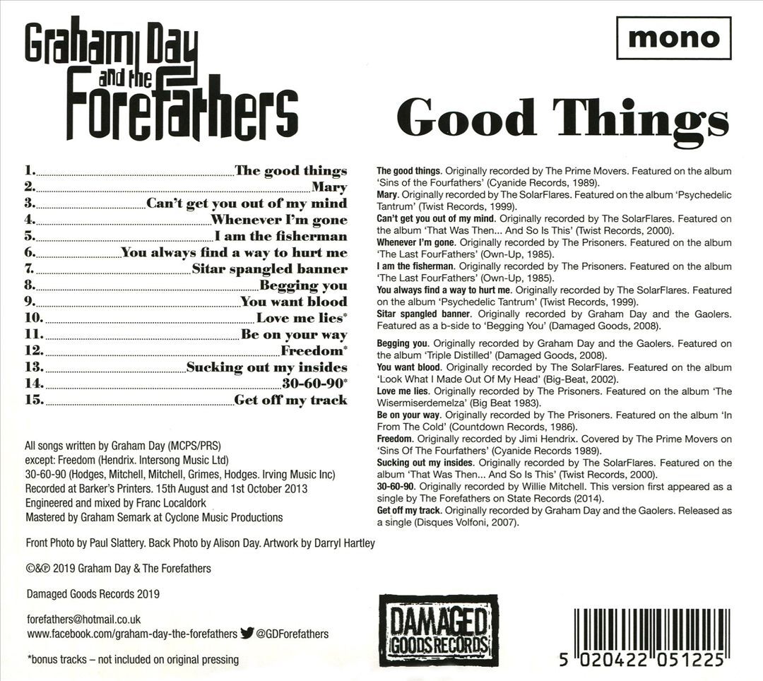 GRAHAM DAY AND THE FOREFATHERS GOOD THINGS NEW CD album release