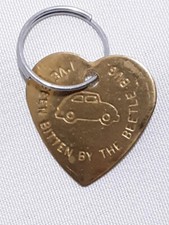 GOLD PLATED Beetle Bug KEY RING TAG FOR YOUR KEYS