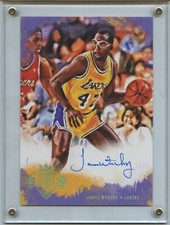 2013-14 Panini Court Kings James Worthy Box Topper 5x7 Auto Lakers HOF