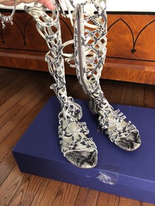 snake print gladiator sandals