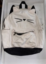 Pottery Barn Teen Emily Meritt Canvas Kitty Cat Backpack Pink Large