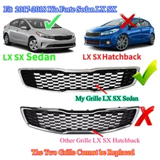 Front Upper Grille Grill 86350B0010 Fits 2017-2018 Kia Forte Sedan LX SX