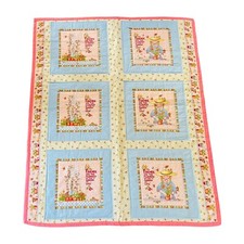 Handmade Mary Englebreit Friends Quilt Throw Wall Hanging Reversible Block Print
