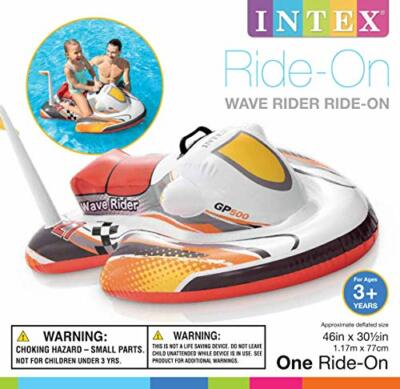 Flotteur Intex Wave Rider Pour Piscine - Pour Enfants 3+ Ans - 106 X 30,5 Cm - Base Large Stable - Poignée - 2