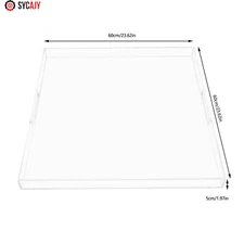 Large Acrylic Food Serving Tray with Handle Countertop Organiser for Ottoman