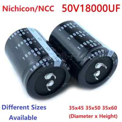 2Pcs Japan Nichicon/NCC 18000uF 50V 50V18000uF Snap-in PSU Amplifier Capacitor