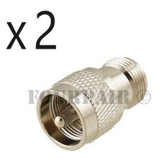 2 Pack Lot UHF PL-259 Male Plug to N Female Jack RF Adapter Converter Connector