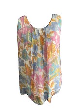 MADE IN ITALY MULTI FLORAL SLEEVELESS SILK BLEND NWT