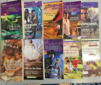 Lot of 10 LARGER PRINT Harlequin/Silhouette/Love Inspired ROMANCE Random Mix* PB