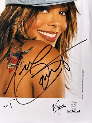 Janet Jackson Signed Photograph Virgin Records Coloured Promo