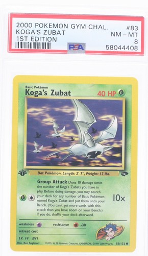 Koga's Zubat (1st Edition) graded PSA 8 for sale on eBay