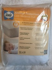 Sealy Allergy Protection Crib Mattress Pad White Sz 52" x 28"