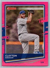 2020 panini donruss baseball clayton kershaw holo pink variation #118