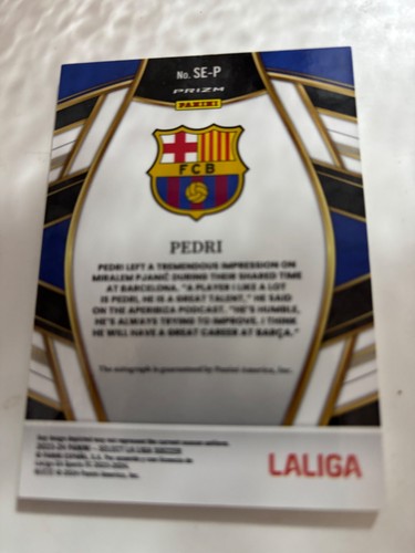 Pedri FC Barcelona 2024-25 Panini Select La Liga Silver Prizm Auto #SS-P oncard - Bild 2 von 2