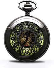 Mechanical Pocket Watch Luminous Steampunk Vintage Pocket Watch/With Chains/Hand