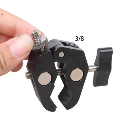Multipurpose 50mm Opening Camera Clamp Two Thread Mount For Photography
