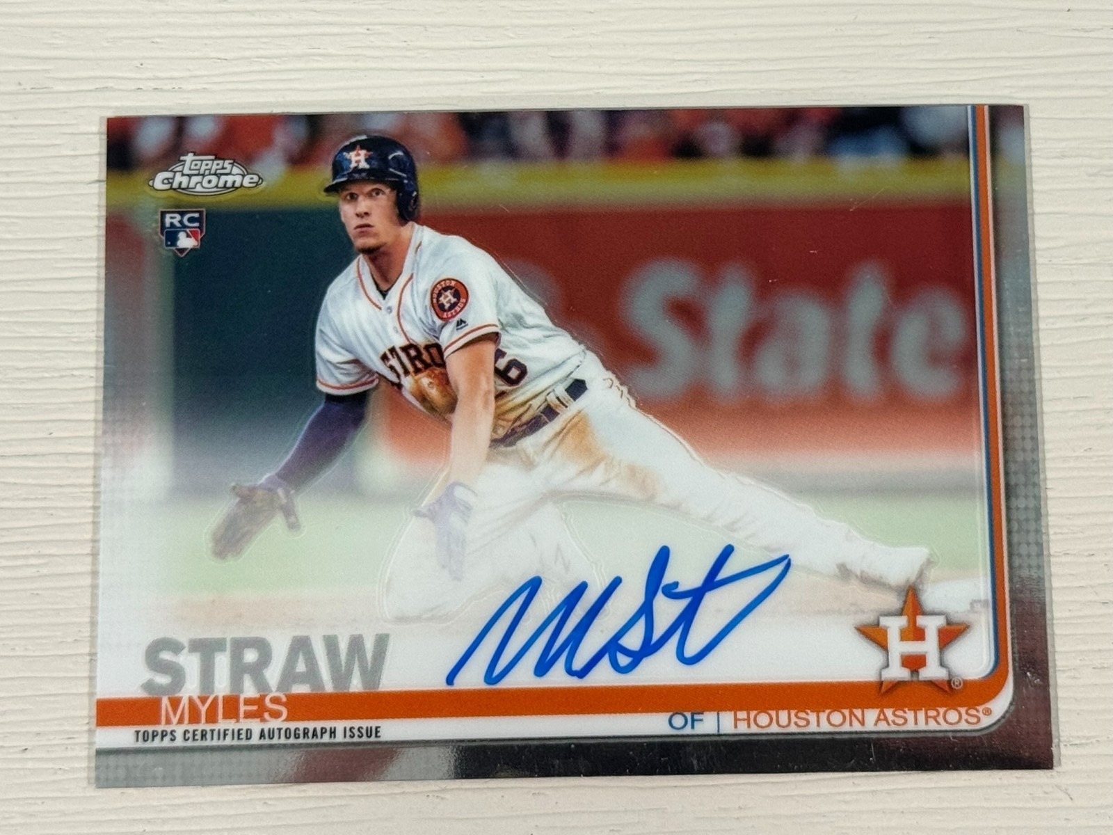 2019 Topps Chrome Rookie Autographs Myles Straw (RC) - 2025 ALCS Champ!