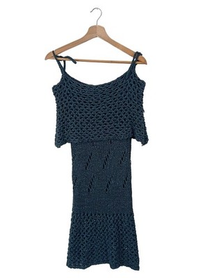 WATCHER Strickkleid Damen Kleid Gr. DE 36 blau Casual-Look