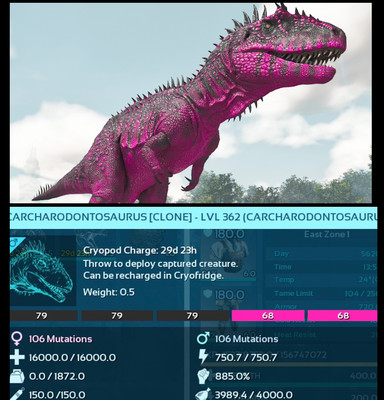 Ark Survival Ascended PVE (NEU) Top Stat 885 Melee Carcha Male XBOX/PC/PS5