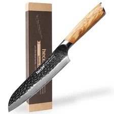 Hecef® Damascus Chef Knife 7in Super Sharp Carbon Stainless Steel Japanese Knife