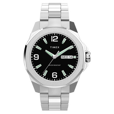 Timex TW2W92700 Essex Day & Date 46mm Edelstahlarmband Herrenuhr