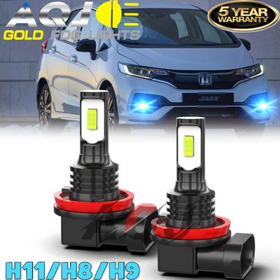 LED BLUE Fog Light H11 High Power Lamps Bulbs Kit FOR Honda Fit 2010-2019