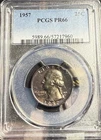 1957 Washington Silver 25C PCGS PR66 Colorful Toning