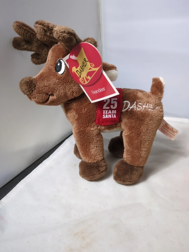 Dan Dee Santa's Reindeer плюшевый коллекционный выбор Рождество с ярлыком 7 дюймов лот из 4 - Изображение 4 из 4