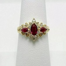 2.55Ct Ruby &Lab Created Diamond 14k Yellow Gold FN Beautiful Wedding Ring