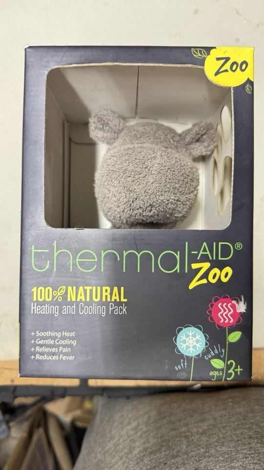 NIB Thermal-Aid Zoo Hippo Heating Cooling Pack 100% Natural Therapy Plush Toy - Image 2 of 4