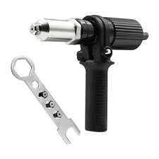 Rivet Gun Adapter Kit - Electric Drill Rivet Attachment, 4 Heads 2.4-4.8mm