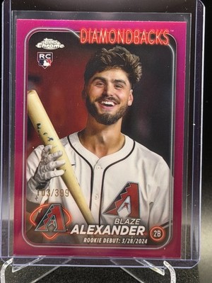Blaze Alexander 2024 Topps Chrome Magenta Refractor #103/399 (RC) - Diamondbacks