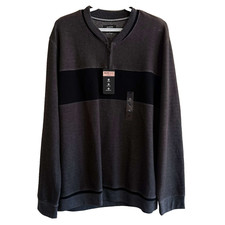 Alfani Men's LS Knit Table 1/4 Zip Sweater Charcoal Heather XL Stretch New
