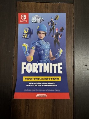 Nintendo Switch Fortnite WILDCAT Bundle + 2000 Vbucks Code Unscratched RARE NEW