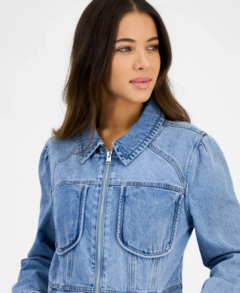 Chaqueta de algodón con dobladillo peplum Democracy para mujer Foto 3 de 4