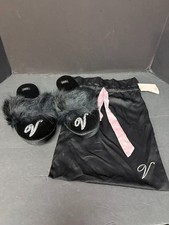 Victoria  s Secret Faux Fur Mule Slipper Sz.S 6-7 bling Logo
