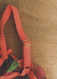 Agent Provocateur 'Zuri' Vibrant Orange Floral Embroidered Plunge Bra 34D