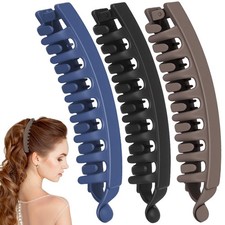 3 Pcs Banana Hair Clips for Women, Large Double Combs Claw Clips, Banana Clip...