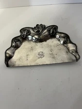Antique Victor Silver Co Floral ART NOVEAU Silent Butler Crumb Catcher Pat. 1904
