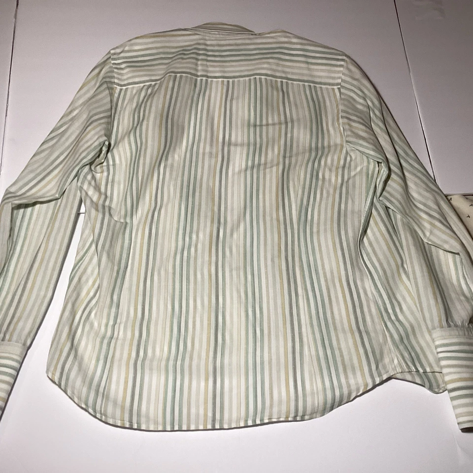 Camisa de vestir a rayas ajustada Banana Republic para hombre M tejida en Italia  Foto 4 de 4