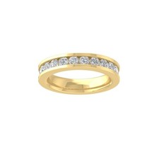 10K Yellow Gold Round Lab Grown Diamond Wedding Band Ring Size 7 For Women