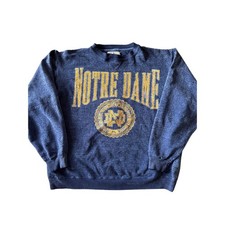 Vintage Notre Dame Galt Sand Large Heather Navy Blue Crewneck Sweatshirt