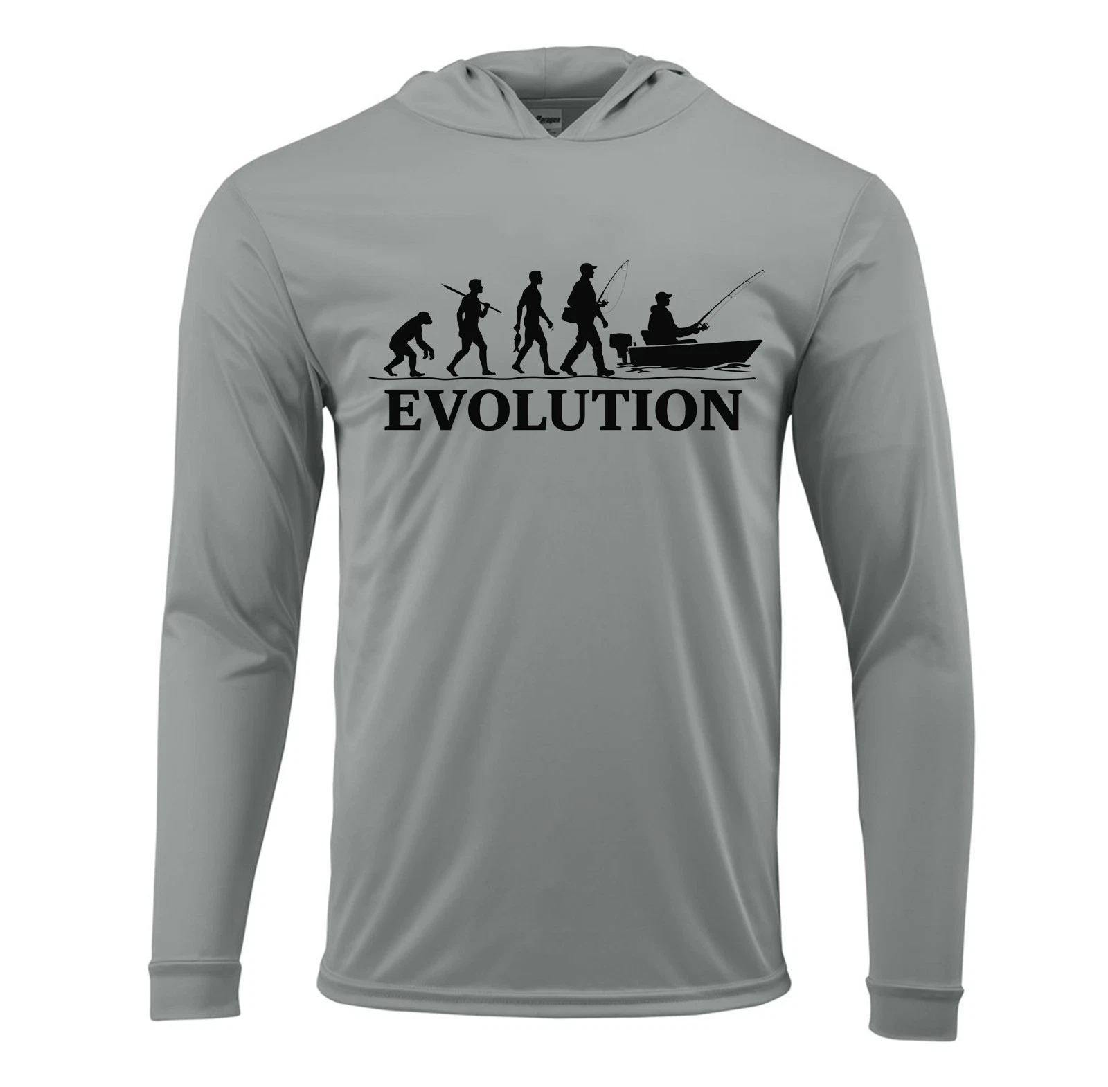 Evolution Fisherman Fishing Sun UV Protected UPF 50 Long Sleeve T-Shirt Hood