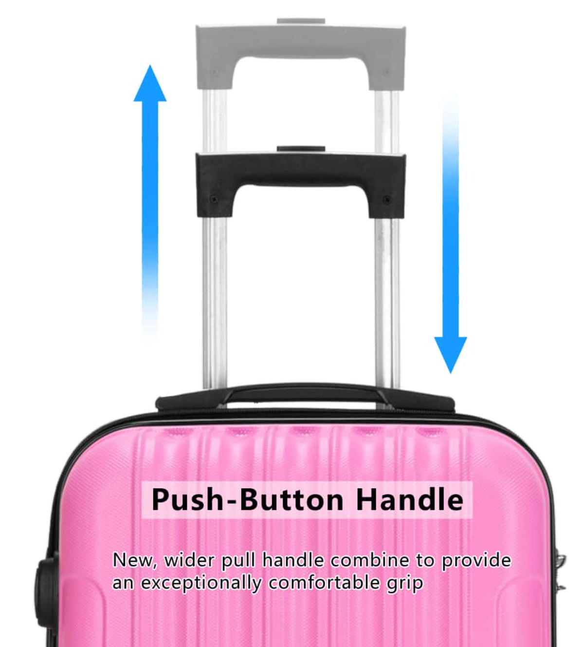 Set of 3 Pink Suitcases 28&rdquo; 24&rdquo; 21&rdquo; Luggage Set 4 Wheels TSA Lock Carry On Bag