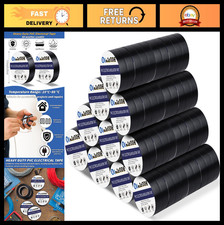100 Rolls Black Electrical Tape 3/4" x 66FT - Heavy Duty Vinyl Insulation Tape
